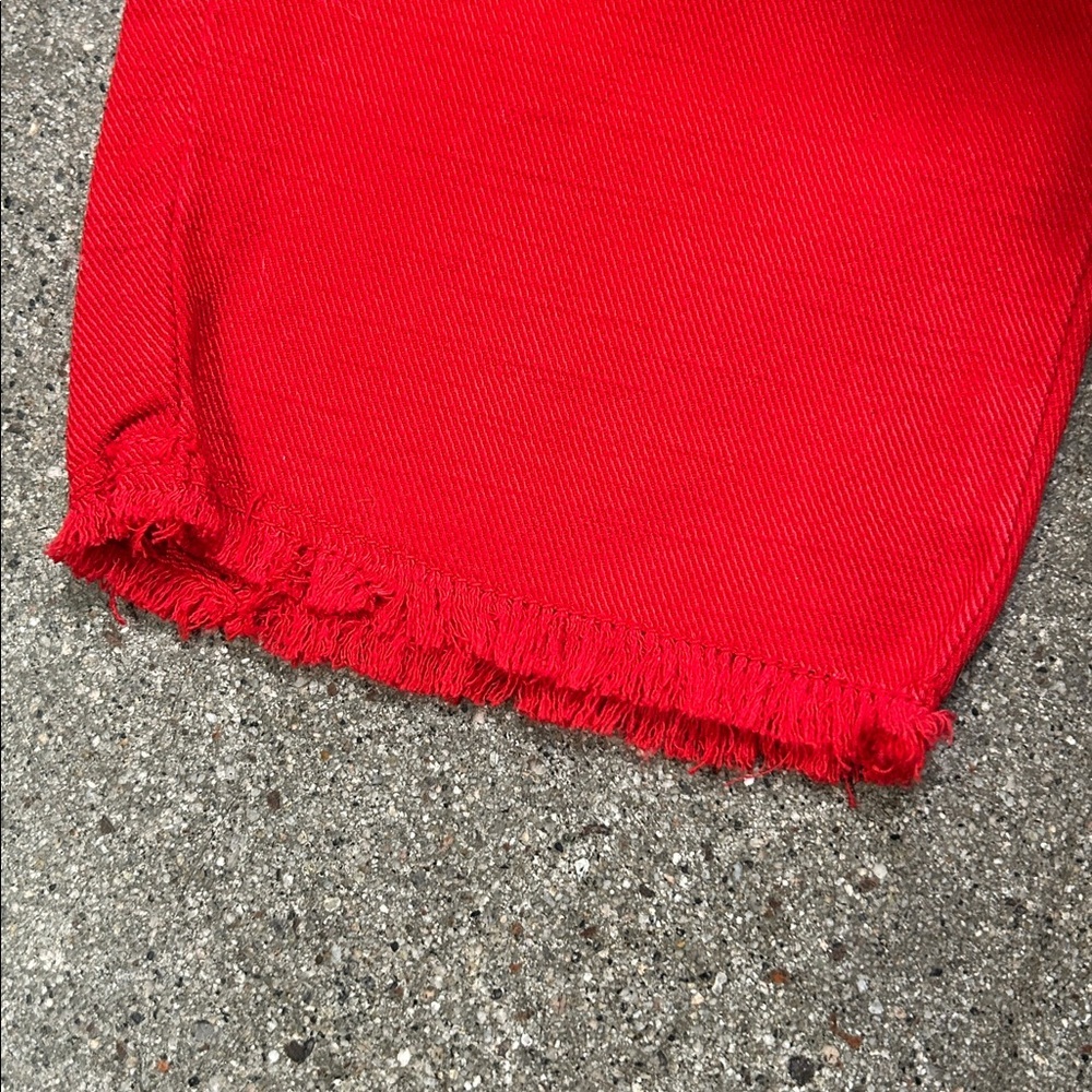 Zara Red Elastic Waist Pants with Drawstrings - Picture 9 of 9